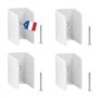Lot de 4 clips bloqueurs de manivelle pour volet roulant – Support mural blanc à visser – Compatible Ø 15 à 18 mm – Fixation mur