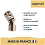 Joint de Cardan Femelle Volet Roulant – F781EN - Genouillère d’Articulation Ø12 mm Acier Nickelé – Pour Manivelle et Sortie de C
