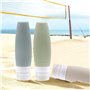 Lot de 4 flacons de voyage étanches en silicone Approuvé par la TSA sans BPA Flacon de rangement souple et réutilisable pour sha