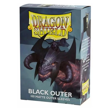 Dragon Shield – Pochettes extérieures noires mates 100 CT – Pochettes pour cartes – Lisses et résistantes – Compatible avec les