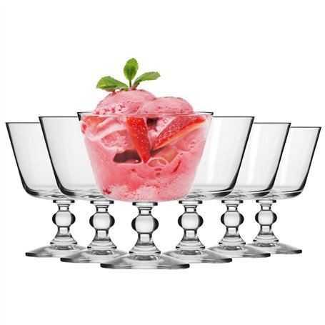 Krosno Verres Coupe Glacée Dessert Mise en Bouche | Lot de 6 | 380 ML | Collection Krista | Parfait la Maison