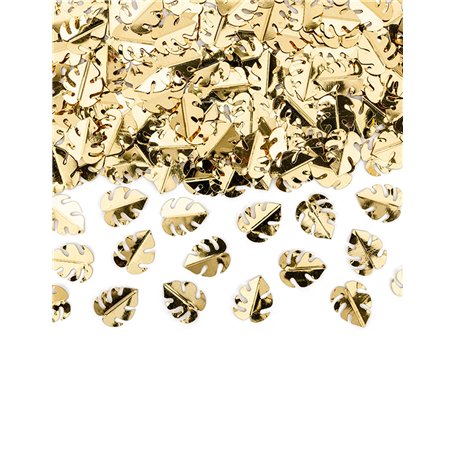 Générique - Confettis de Table Feuilles Tropicales dorées métallisées 15 g