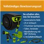 Gardlov Enrouleur de tuyau de 25 m - Avec support mural à 180° - Kit complet avec pistolet pulvérisateur, raccord de tuyau, tuya