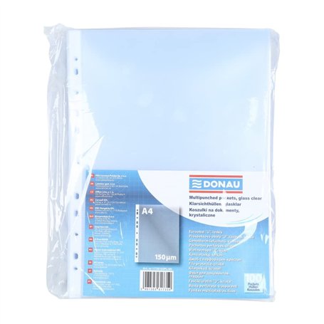 Donau Lot de 100 pochettes transparentes en plastique pour documents
