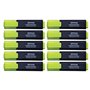 OFFICER PRODUCTS Lot de 10 surligneurs fluorescents Jaune - Encre non toxique - Pointe biseautée - Qualité supérieure - Épaisseu