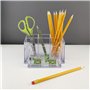 D.RECT 0080 | Organisateur bureau | Pot à crayons en Acrylique | Organiseurs et distributeurs pour le bureau | Rangement trombon