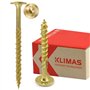 KLIMAS Vis à bois - Vis à tête plate - de charpente à tête plate pour construction en construction bois - Jaune - 8x160 mm