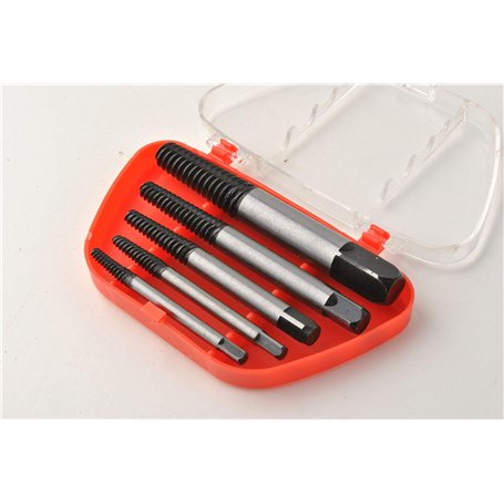 ISO TRADE Lot De 5 Extracteurs De Vis Boulons Goujons Endommagés Ou Cassés De Diametre M3 À M18 En Acier De Qualité Avec Étui