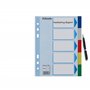 Esselte Intercalaires A5 5 Touches, Multicolore, Onglets Renforcés en Plastique Résistant avec Table des Matières, 15264