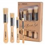 NAKLEO Lot de 4 Pinceaux à Pochoir en Bois