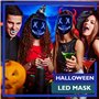 Retoo Klingler Masque Effrayant D'halloween À LED, Trois Modes D'éclairage, Couleur Du Rétroéclairage Noir - Blanc, Taille Uniqu