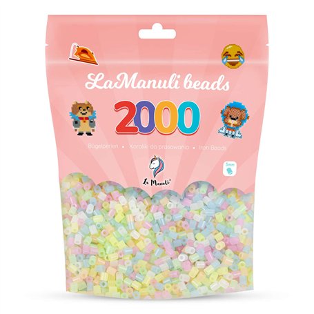 La Manuli Perles à Repasser 2000 Pièces 5mm - Kit Loisirs Créatifs - Sac Refermable - DIY pour Enfants et Adultes