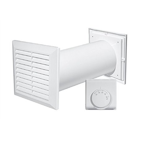 Ventilateur à turbine 4-en-1 pour distribution d’air chaud + thermostat + accessoires