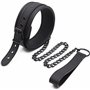Collier BDSM 45cm ⌀5cm Laisse BDSM 60cm Noir en Cuir Artificiel et Métal Collier Réglable Jeux Sexuelle Adulte Jouet Érotique Se
