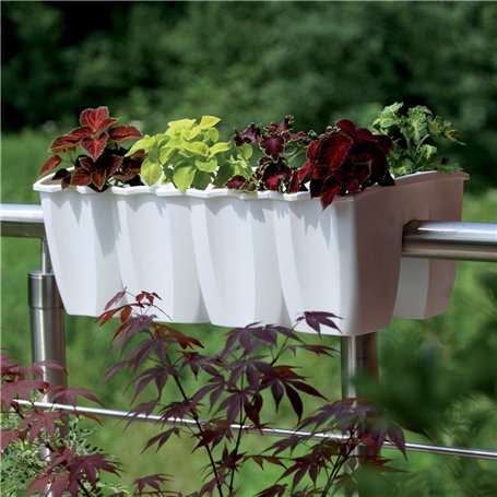 Prosperplast Jardinière de Balustrade de Balcon Blanc Longueur 590 mm