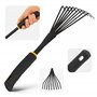 Petit Balai À Gazon 14 cm 9 Dents De Jardinage en Acier I Râteau À Main pour Ramasser Les Déchets De Jardin Largeur De Travail O