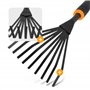 Petit Balai À Gazon 14 cm 9 Dents De Jardinage en Acier I Râteau À Main pour Ramasser Les Déchets De Jardin Largeur De Travail O