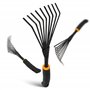 Petit Balai À Gazon 14 cm 9 Dents De Jardinage en Acier I Râteau À Main pour Ramasser Les Déchets De Jardin Largeur De Travail O