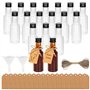 Lot de 18 mini bouteilles de liqueur en plastique de 50 ml - Petites bouteilles à remplir avec 2 mini entonnoirs - 18 étiquettes