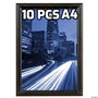 Displaysign: Lot 10 Cadres SNAP A4 d'affichage Photo Pliables clipser clic clac en Aluminium Noir