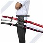 Hashiman - Triple Katana One Piece - Roronoa Zoro Shusui Wado Kitetsu - Trois Réplique Manga Sabre + Support d'Epée Bois + Tripl