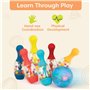 B. Toys- Jeu de Bowling avec Effets Lumineux-pour Enfants à partir de 2 Ans, BX1884C1Z, Multicolore
