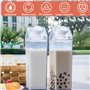BAODBF Lot de 2 bouteilles de lait de 1 litre - En plastique - Pour lait, jus, eau