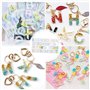 PUDSIRN Moule Alphabet en Résine, 78 Pcs Silicone Epoxy Lettre Et Numéro Moule Kit DIY Moulage Résine Moule pour Faire Porte-clé