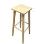 Acan Tradineur Tabouret carré haut en bois avec pieds arrondis