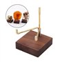 Perfeclan Métal Minérale Fossile Stand Titulaire D'affichage Rack Support en Bois pour Agate Roches, Style 02