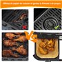 Accessoires Air Fryer, 2 Pcs Grille Anti Projection en Silicone Réutilisables et 100 Pièces 20,5 x 13cm Papier Cuisson pour Air
