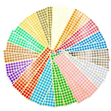 JZK 30 Feuilles 10mm étiquette autocollants 15 couleurs petit rond point autocollants couleur codage étiquettes collant point co