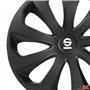 Sparco Enjoliveurs Sicilia - 16-Pouces - Noir/Carbone - Set de 4 pièces