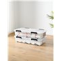 Cetomo Lot de 4 boîtes de rangement sous le lit avec couvercles et boucles durables - 50 L x 4 cm - Boîtes de rangement multi-us
