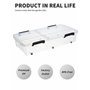 Cetomo Lot de 4 boîtes de rangement sous le lit avec couvercles et boucles durables - 50 L x 4 cm - Boîtes de rangement multi-us
