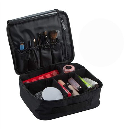 SourceTon Trousse de maquillage de voyage professionnelle avec sac à cosmétiques espacé
