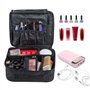 SourceTon Trousse de maquillage de voyage professionnelle avec sac à cosmétiques espacé, Noir , L