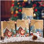 BETESSIN 24Pcs Sacs Cadeaux Noël Pochette en Kraft 10x6,5x13,5cm Sachet Bonbons Noël avec Corde Emballage Cadeaux Chocolat Biscu