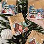 BETESSIN 24Pcs Sacs Cadeaux Noël Pochette en Kraft 10x6,5x13,5cm Sachet Bonbons Noël avec Corde Emballage Cadeaux Chocolat Biscu