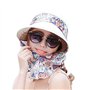 Femme Casquette Visière Large Bord Chapeau de Soleil Plage Voyage Eté Capeline de Camping Pêche Vélo Jardinage Pliable Protectio