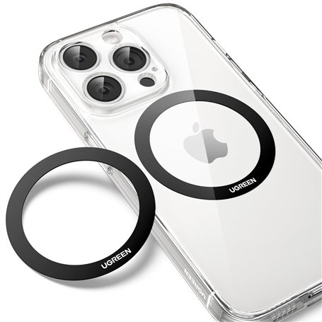 UGREEN 2 Pièces Anneaux Métalliques Compatible avec MagSafe Anneau Autocollant Adhésif 3M Épaisseur 0