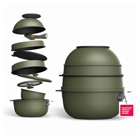 MasterPRO SHARE & PLAY | Ensemble de 10 ustensiles de cuisine empilables | Manche amovible | Peu encombrant | Fonte d'aluminium