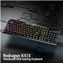 Redragon K513 Clavier de jeu à membrane RVB, clavier linéaire standard à 104 touches au toucher mécanique avec 5 touches macro G