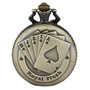 JewelryWe Pendentif Collier Montre de Poche Ronde Quartz Fantaisie Poker et Chiffres Alliage Couleur Cuivre Montre à Gousset pou