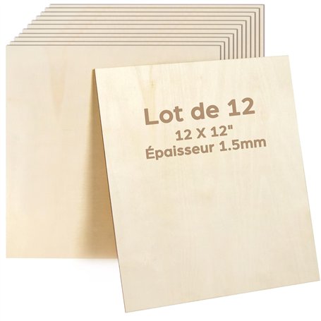 LotFancy Lot de 12 plaques de contreplaqué