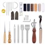 Kit D'artisanat En Cuir 6 Outils De Travail En Cuir À Fil De Cire Avec Cuir Griffe Prong Couture Groover Crease Fil Ciré Scratch