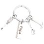 Happyyami Porte-Clés Fête de Pères Pendentif Keychain en Acier Inoxydable Porte-clés Papa Pendentif Marteau Clé Tournevis pour d