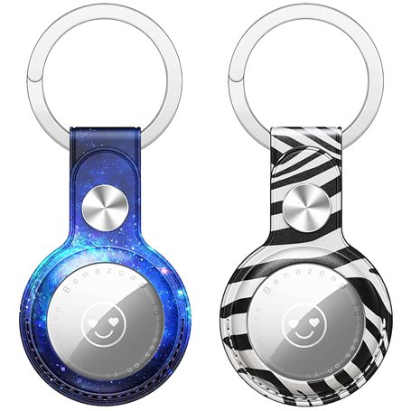 Benazcap Lot de 2 étuis en Cuir synthétique pour localisateur de clés AirTags 2021 (localisateur)