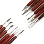 Luter 6 Pièces Ensemble d'Outils de Sculpture en Argile Kit d'Outils de Poterie en Argile avec Poignée en Bois pour l'Argile Pot