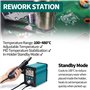 YIHUA 995D+ EVO Station de réparation à air chaud et station de soudage 2-en-1 avec écran LCD dynamique, comprenant 3 embouts de